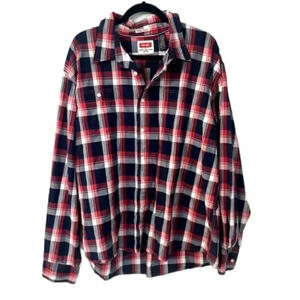 Wrangler Flex for Comfort Men's Long Sleeve Button-Up Plaid Shirt Size 3XL GUC